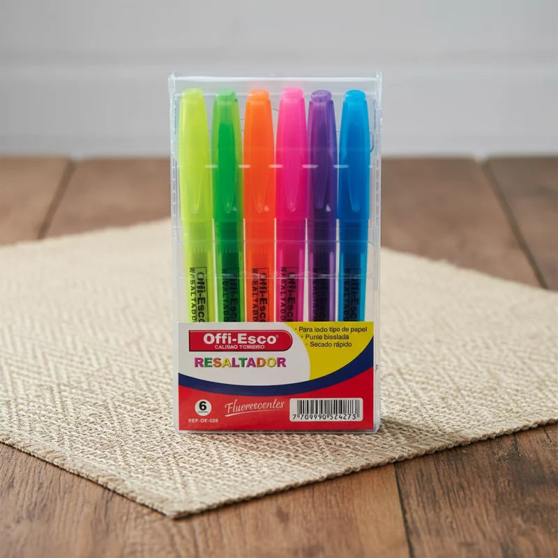 Resaltador Offi Esco x6 Pastel/Fluorescente | CD 060973