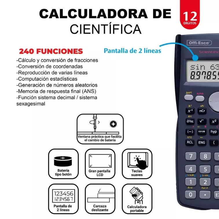Calculadora Científica Offi Esco OE985 | CD 051805