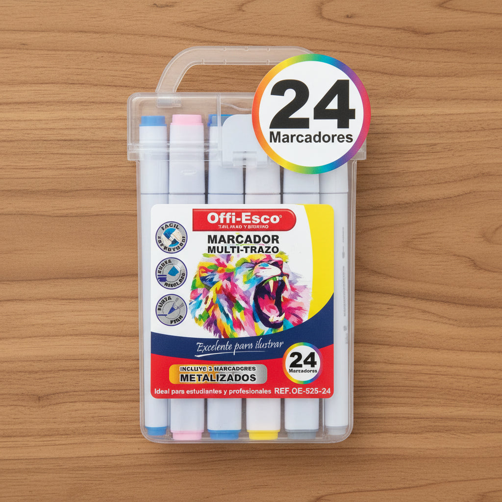 Marcador Doble Punta Offi Esco x24 | CD 020554