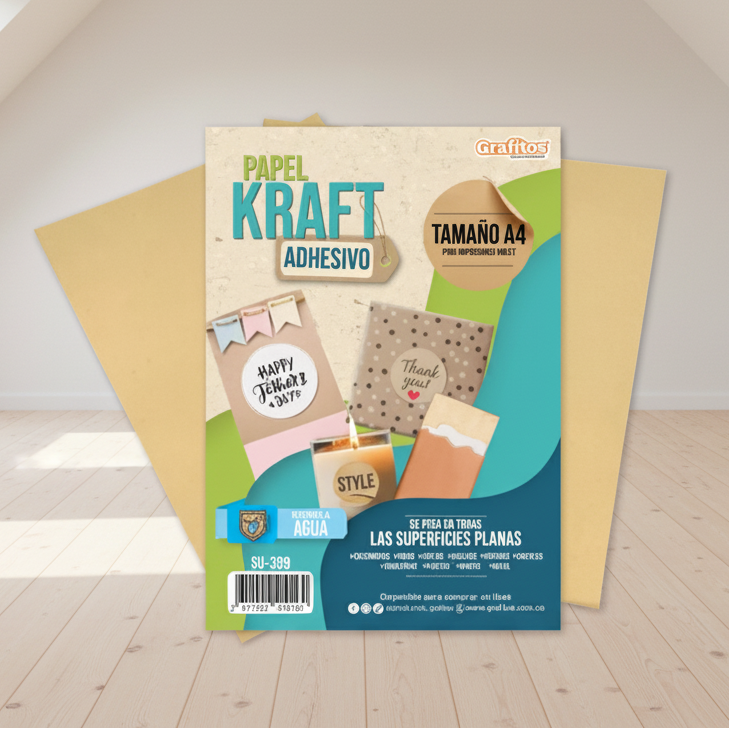 Papel Kraf Adhesivo Grafitos | CD 05432